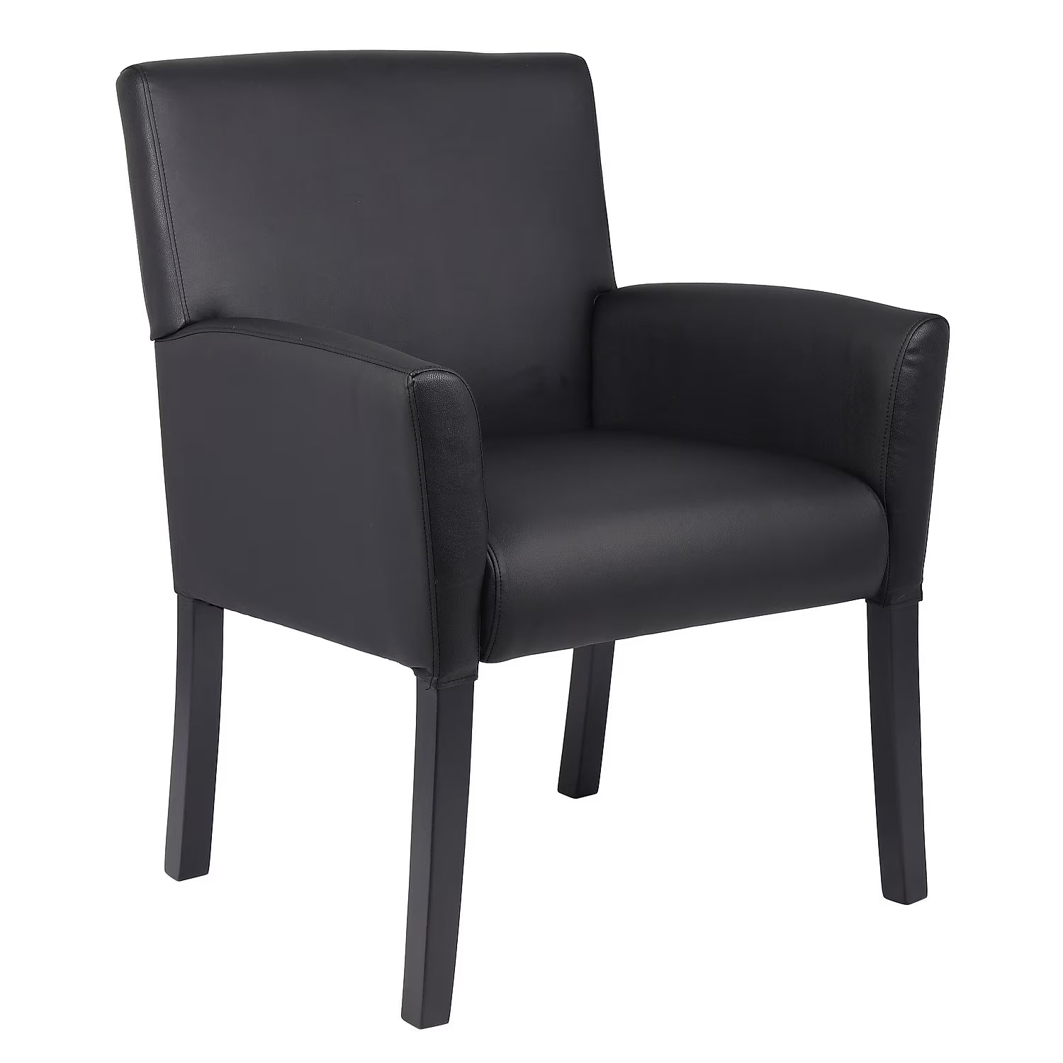 Executive Box Arm Office Chair with Mahogany Base