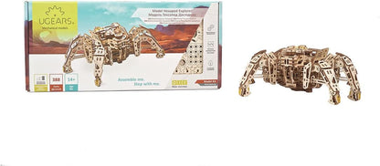 Hexapod Explorer 3D Puzzle - Walking Robot Wooden Model Kits for Adults to Build - Self-Propelled 6-Legged Mechanical Crawler Craft Kit - 3D Wooden Puzzles for Adults