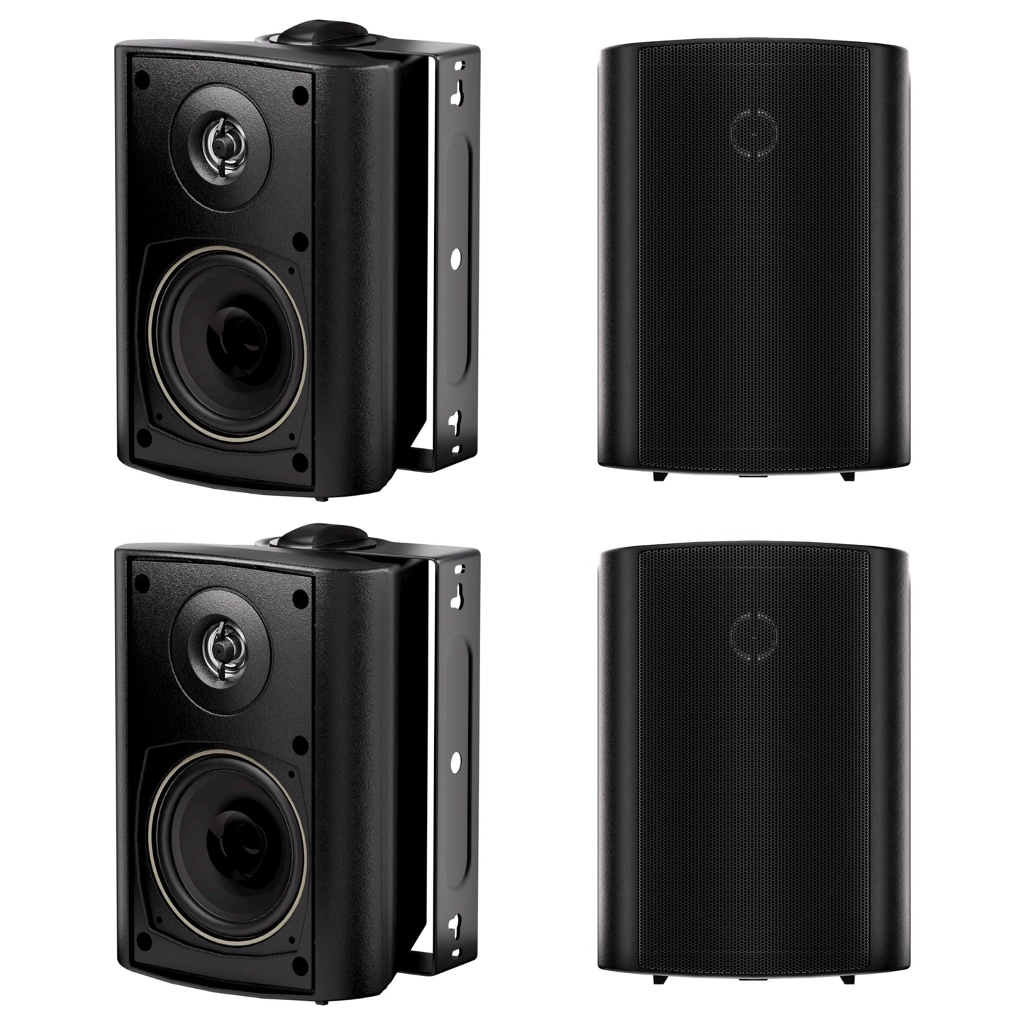 Herdio 400 Watts Waterproof Bluetooth Speakers 4 Inches All Weather Wired Wall Mount System with Superior Stereo Dome Tweeter Indoor- Outdoor Speakers (4 Speakers)