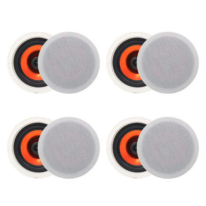 Herdio in Ceiling Speakers 6.5 Inch 600 Watts Flush Mount Passive Wired Speakers for Bathroom KitchenLiving RoomOffice(4 Speakers)