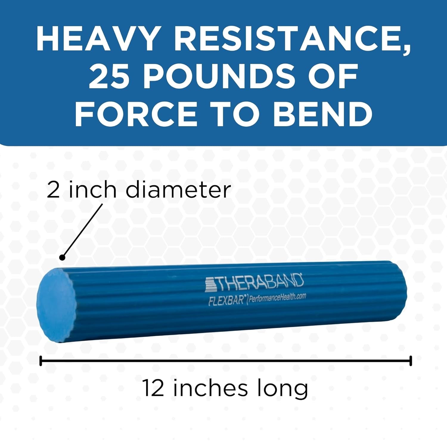 Flexbar Resistance Bar, Heavy, Blue Flex Therapy Bar for Physical Therapy, Wrist & Forearm Exercise Equipment, Non Slip Grip, Compact Design