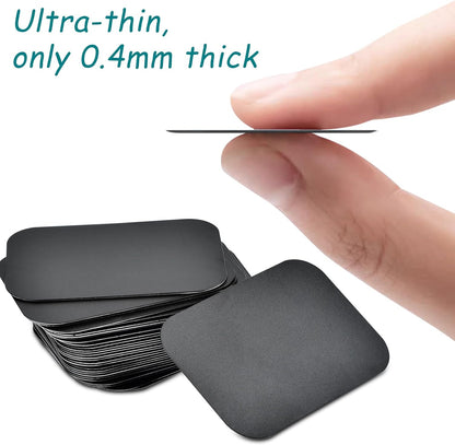 Mount Metal Plate with Adhesive for Magnetic Phone Car Mount Holder, 20 Pack Universal Replacement Metal Plates Black Rectangular Iron Stickers Steel Sheets Compatible with Magnetic Mounts, 75X55 Mm