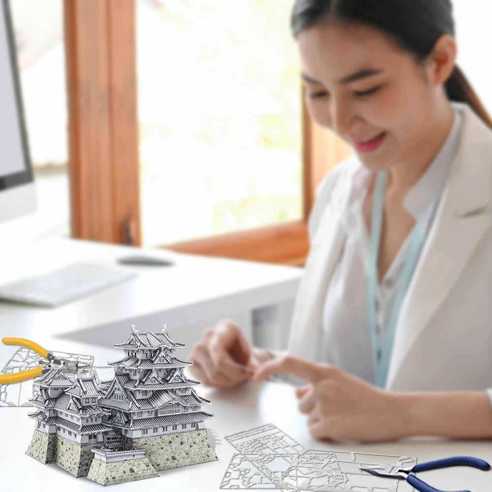 3D Metal Puzzles Himeji-Jo Castle Assembly Model Kits DIY Jigsaw Toys for Adult Gifts and Home Decoration