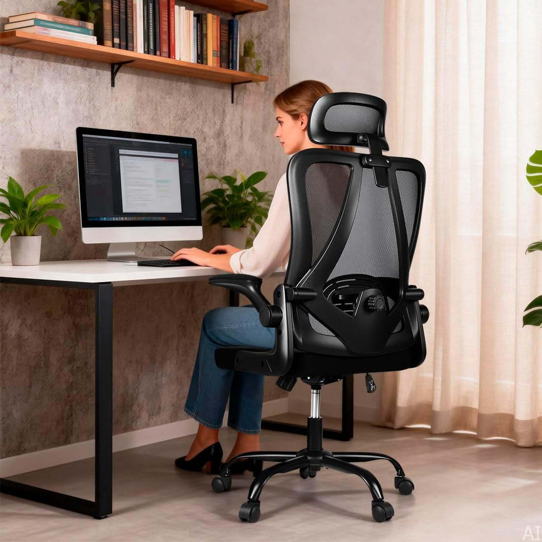 Office Chair, Gaming Chair Desk Chair Comfy Computer Chair Ergonomic Office Chair Mesh Office Chair with Rolling for Gaming Home and Office (3.2 Adjustable)