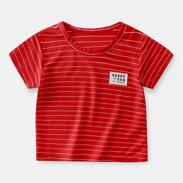 Boys and Girls Stripe Short Sleeve T-shirt Kids Clothing