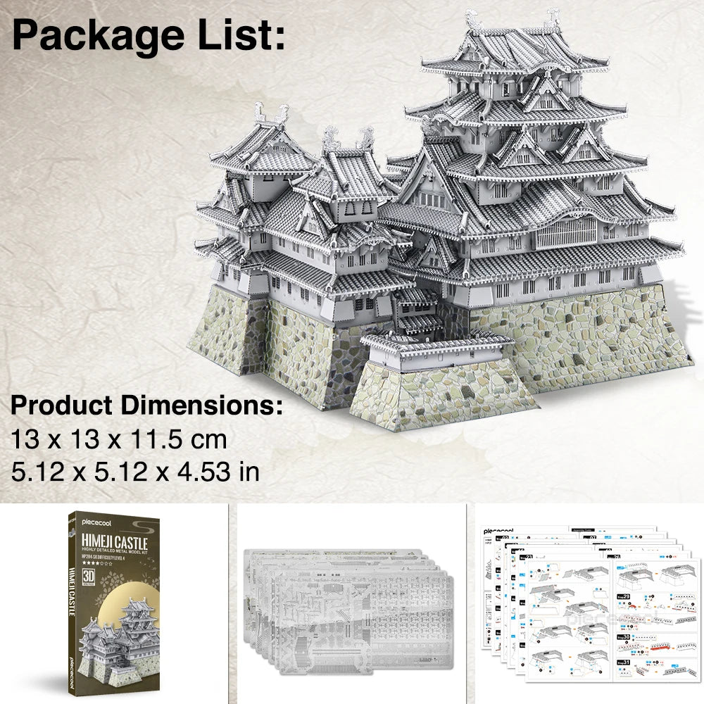 3D Metal Puzzles Himeji-Jo Castle Assembly Model Kits DIY Jigsaw Toys for Adult Gifts and Home Decoration
