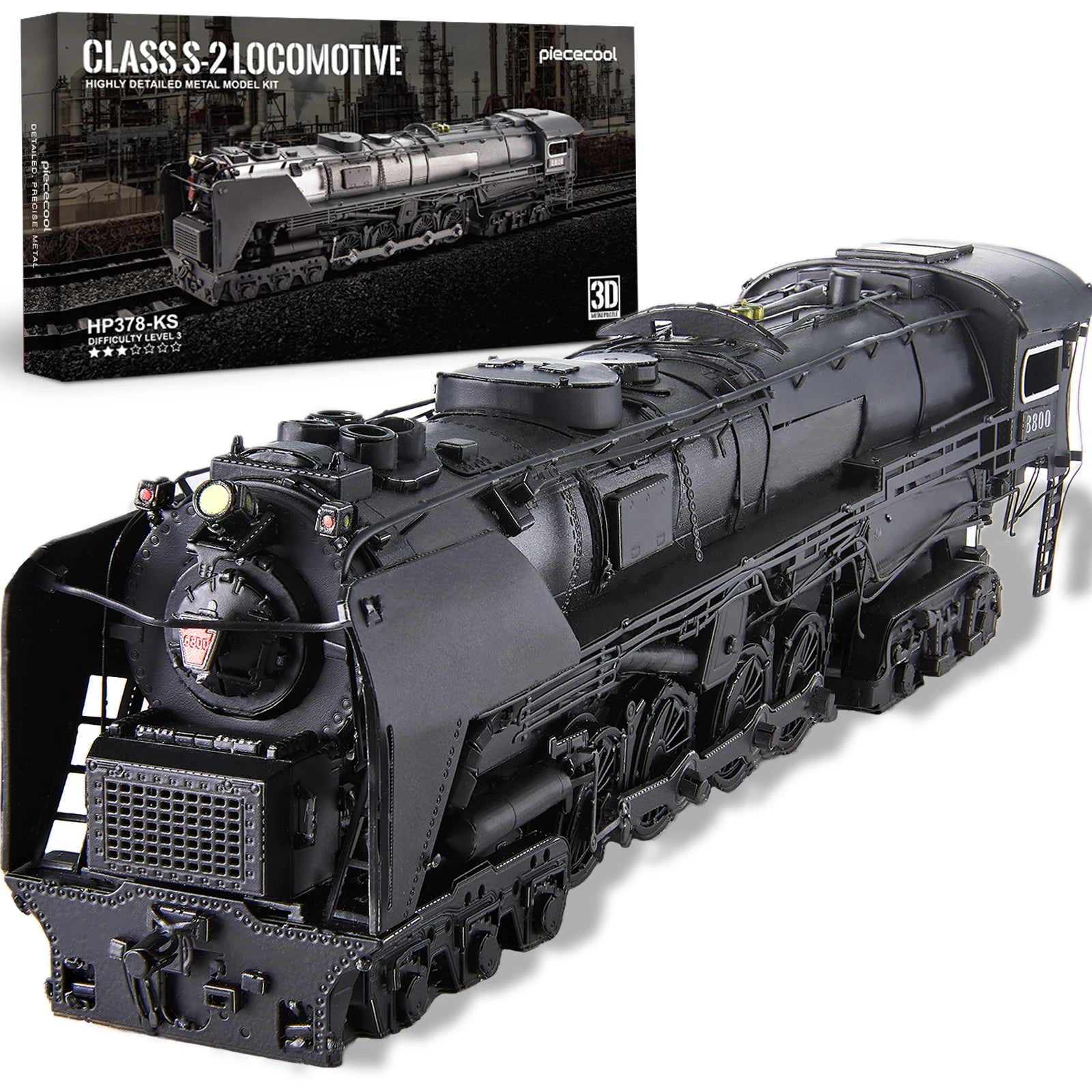 3D Metal Puzzles Class S-2 Locomotive DIY Kit Jigsaw Assembly Model Kits for Home Collection