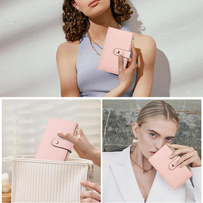 Womens Wallet RFID Blocking Leather Trifold Clutch Wallet Credit Card Holder Ladies Travel Wallet Purse with Pen Holder