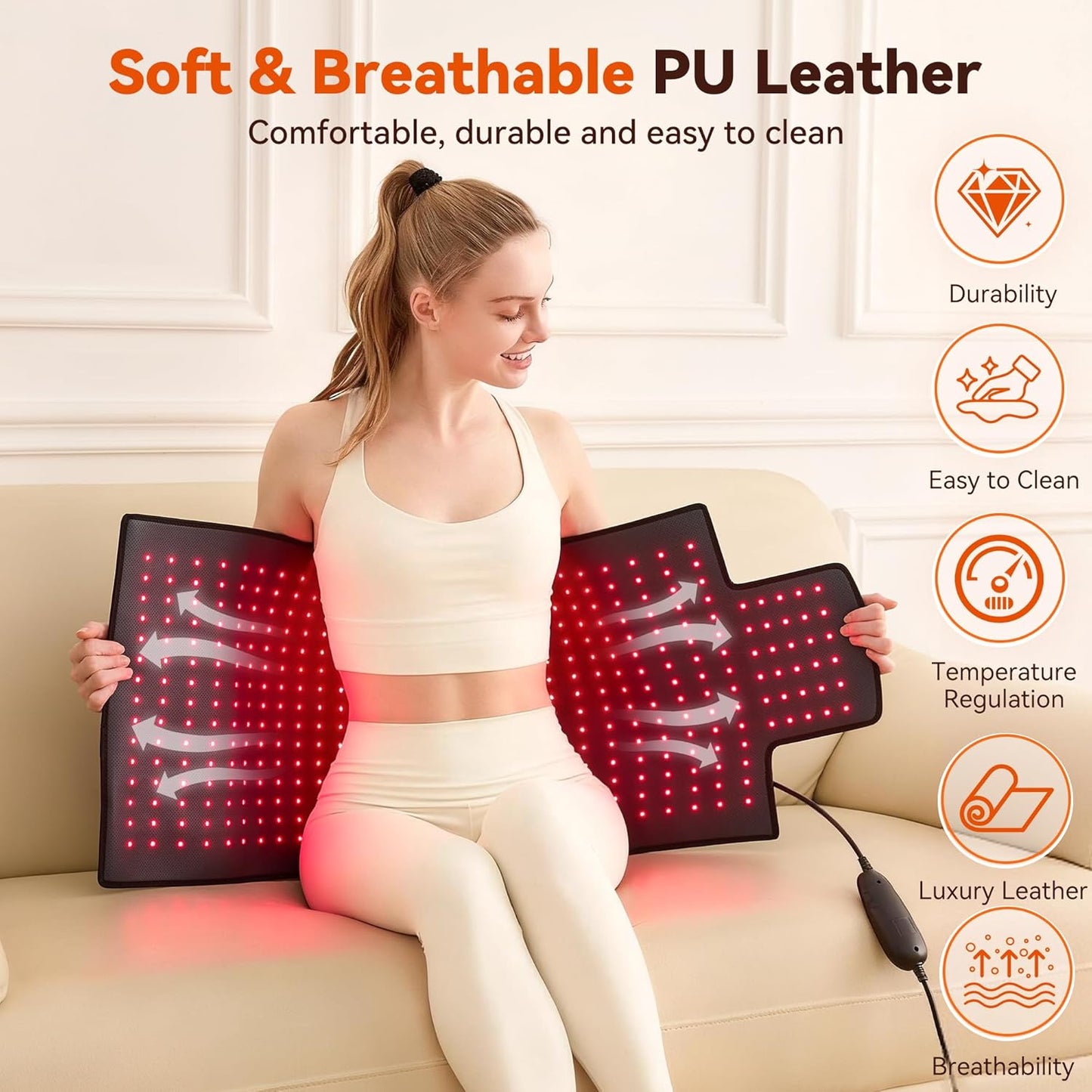 Extra Large Red Light Therapy Mat, High-Density Leds Full Body Red Light Therapy, 660Nm & 850Nm Dual Wavelengths, Foldable Red Light Therapy Blanket with Timer, 40" X 16.5"