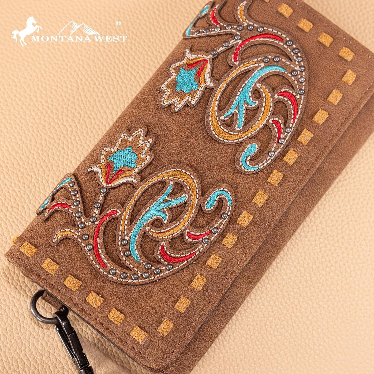 Wallet for Women Wristlet Wallet Ladies Felame Large Capacity Clutch Wallets MW1348-W002BR