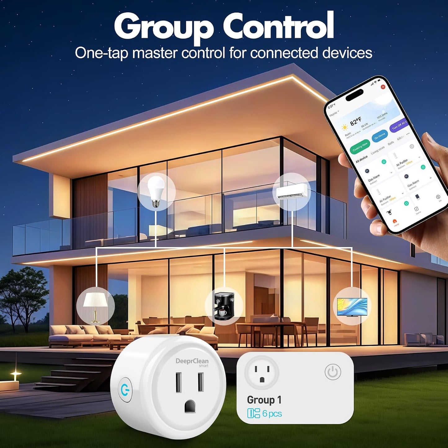 Mini Smart Plugs That Work with Alexa, Wifi Socket Compatible with Google Assistant, App Controlled Outlet with Timer & Schedule, 2.4Ghz Wi-Fi Only Wireless Plugs Outlet for Smart Home Life
