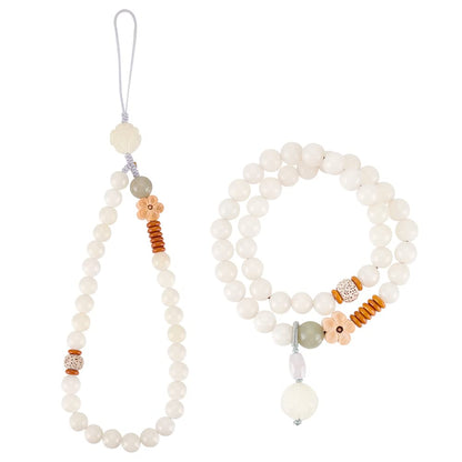 WEBEEDY 2PCS Beaded Phone Charm Phone Wrist Strap Buddha Beads Cell Phone Lanyard Wrist Strap Mobile Phone Strap Hanging Cell Phone Decor Accessories Lucky