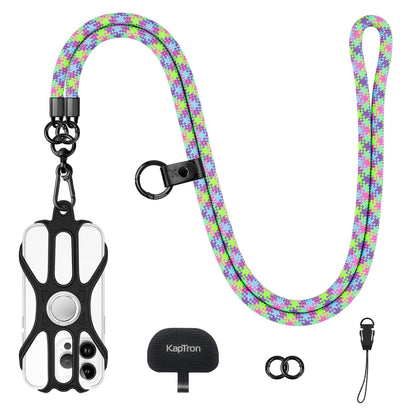 Kaptron Universal Cell Phone Lanyard: Adjustable Crossbody Cell Phone Strap with Silicone Phone Holder and Phone Tethers