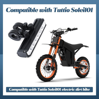 LED Bike Light Compatible with Tuttio Soleil01 Electric Dirt Bike USB Rechargeable Bicycle Headlight Daytime Running Lights with Mounting Bracket and Tools, for Night Riding Off-Road Cycling