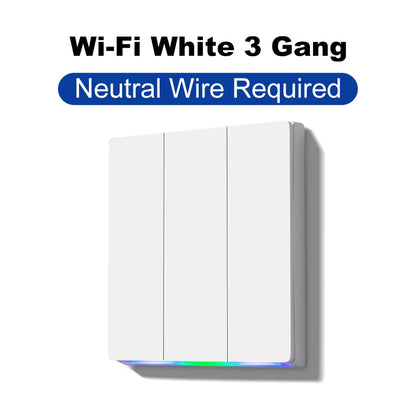 Tuya Smart Zigbee Wall Switch Wifi Smart Button Light Switch 1/2/3/4 Gang No Capacitor Needed Works with Alexa Hey Google