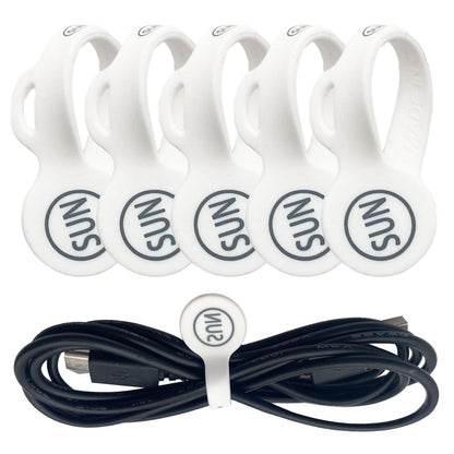 SUNFICON Magnetic Cable Clips Cable Organizers Earbuds Cords Clips Bookmark Whiteboard Noticeboard Fridge Magnets USB Cable Managers Keepers Ties Straps for Home KitchenOfficeSchool5 Pack White