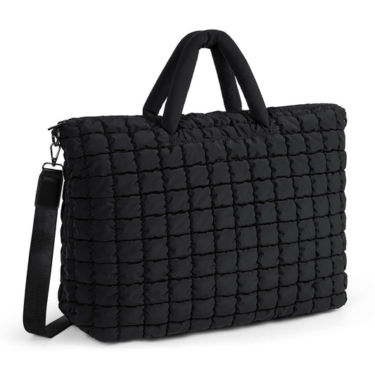 Quilted Duffle Bag for Travel Large Puffer Duffel Weekender Bags Soft Gym Tote Big Puffy Carry on Luggage Overnight Women