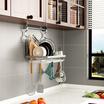 over Sink Dish Drainer Drying Rack, Stainless Steel Foldable Wall Mounted Dish Racks with Drainboard Hanging Rod and Sponge Holder, Silver