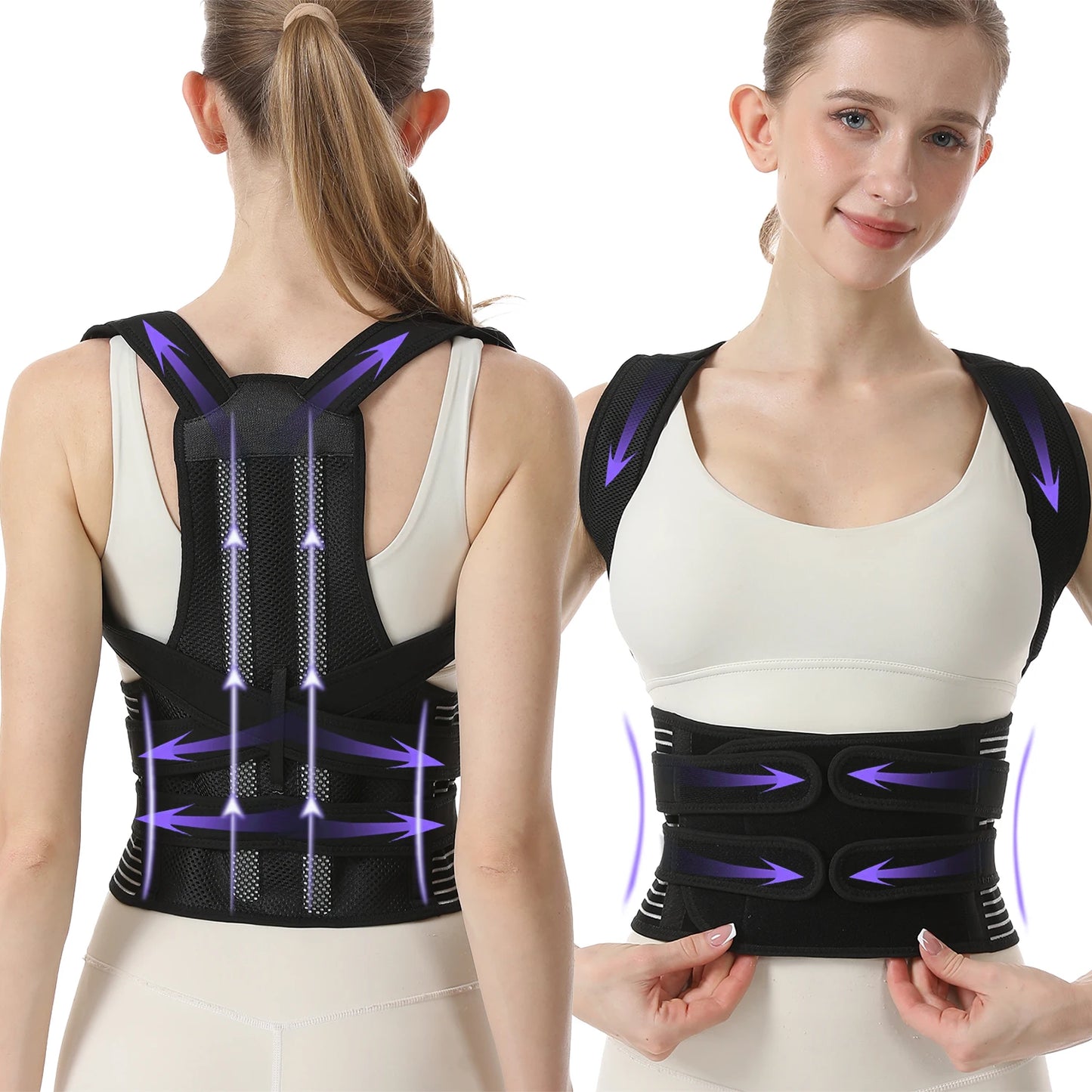 Posture Corrector for Women&Men,Upgraded Full Back Brace Support,Adjustable Shoulder Straightener for Improving Back Posture