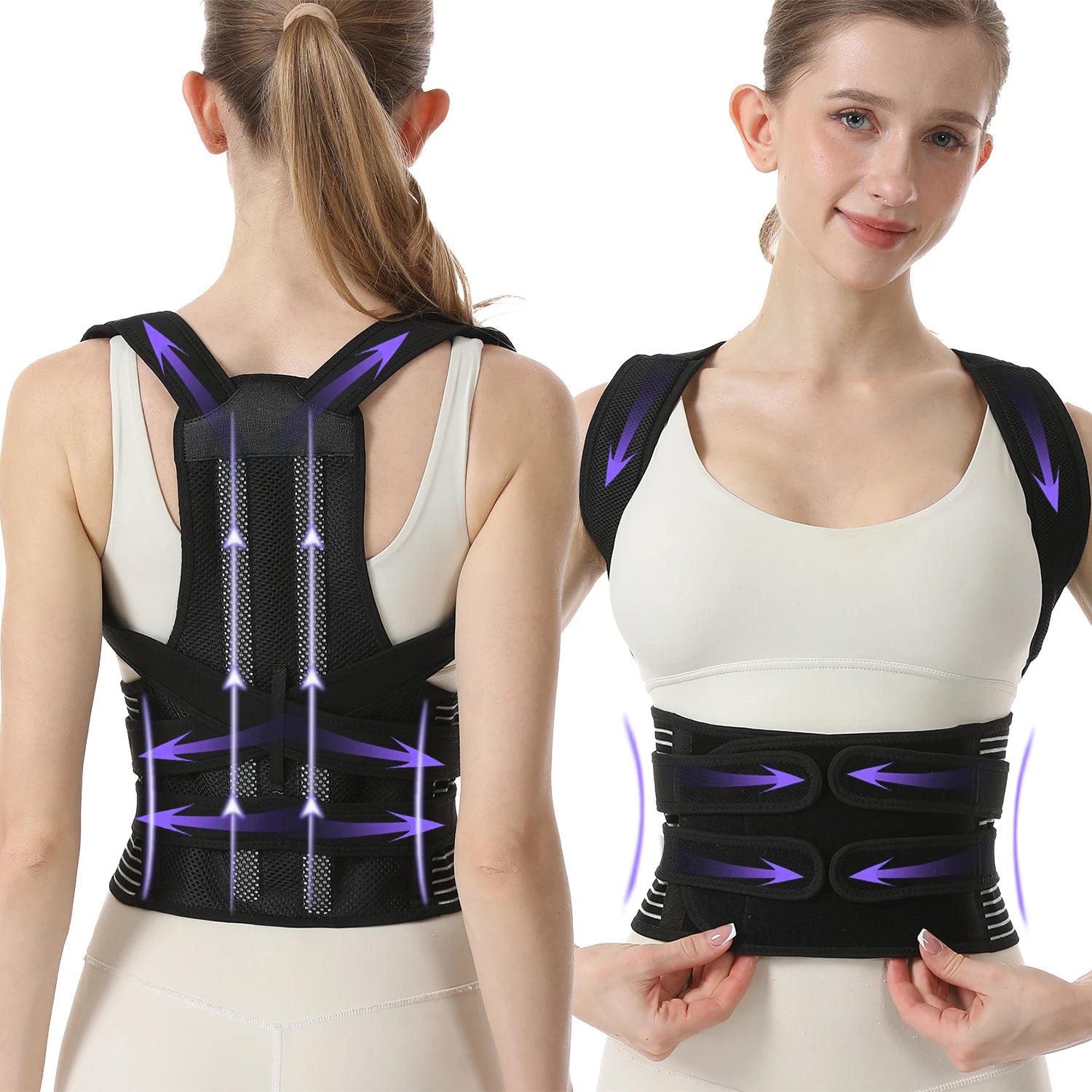 Posture Corrector for Women&Men,Upgraded Full Back Brace Support,Adjustable Shoulder Straightener for Improving Back Posture