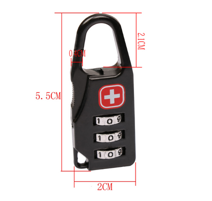 Zinc Alloy Mini Cross Password Lock for Bags & Luggage