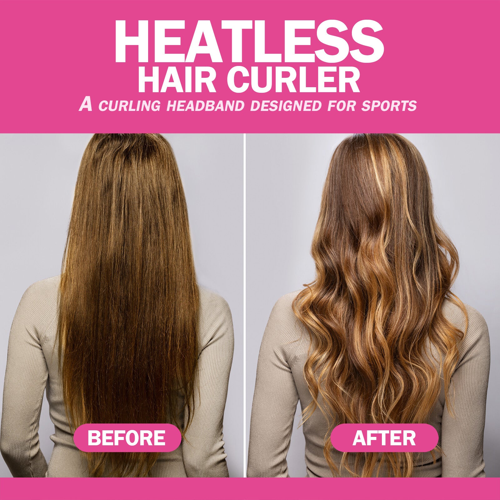 Heatless Curling Headband with Scrunchies Overnight Hair Curlers for Long Hair