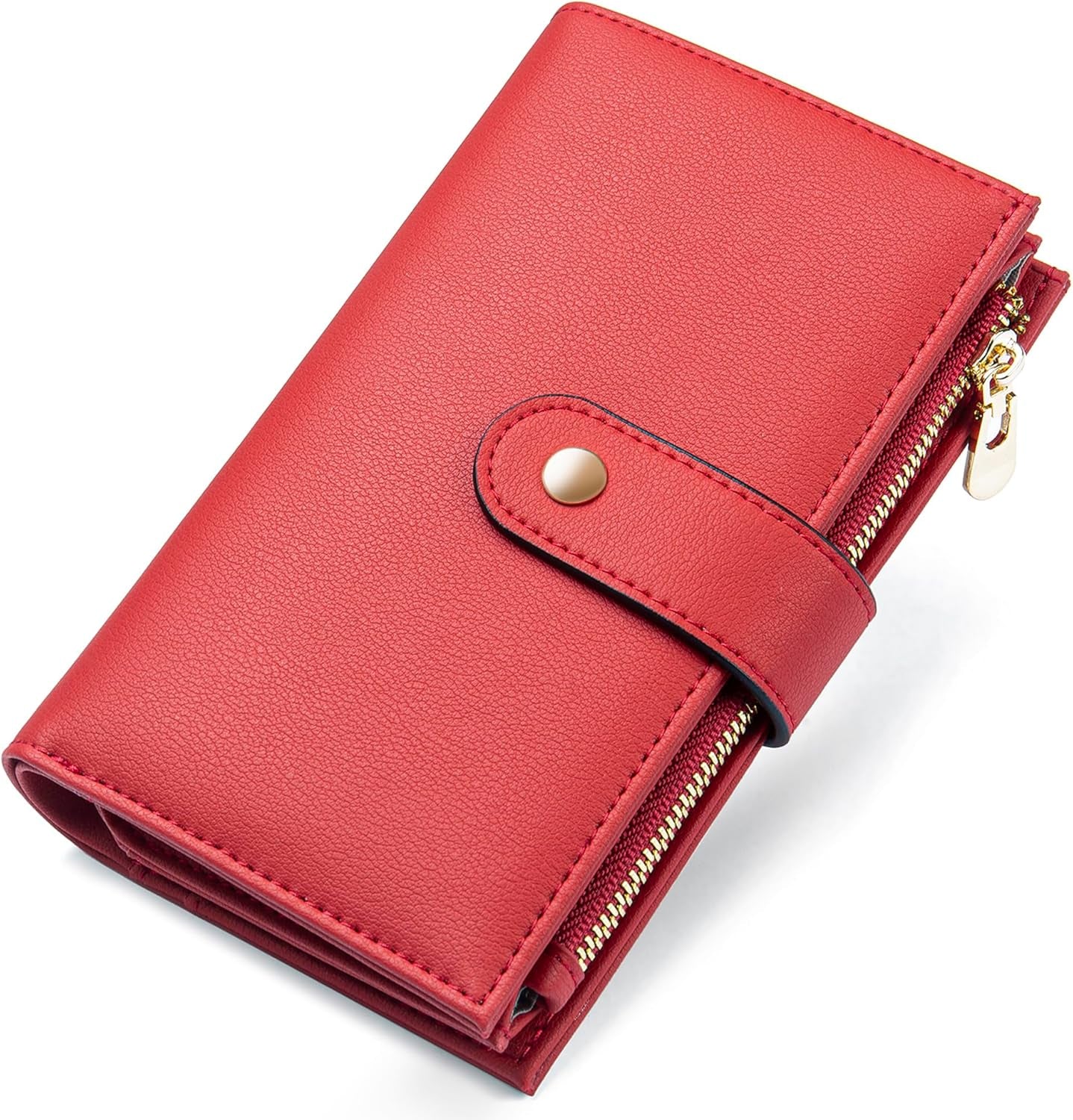 Womens Wallet RFID Blocking Leather Trifold Clutch Wallet Credit Card Holder Ladies Travel Wallet Purse with Pen Holder
