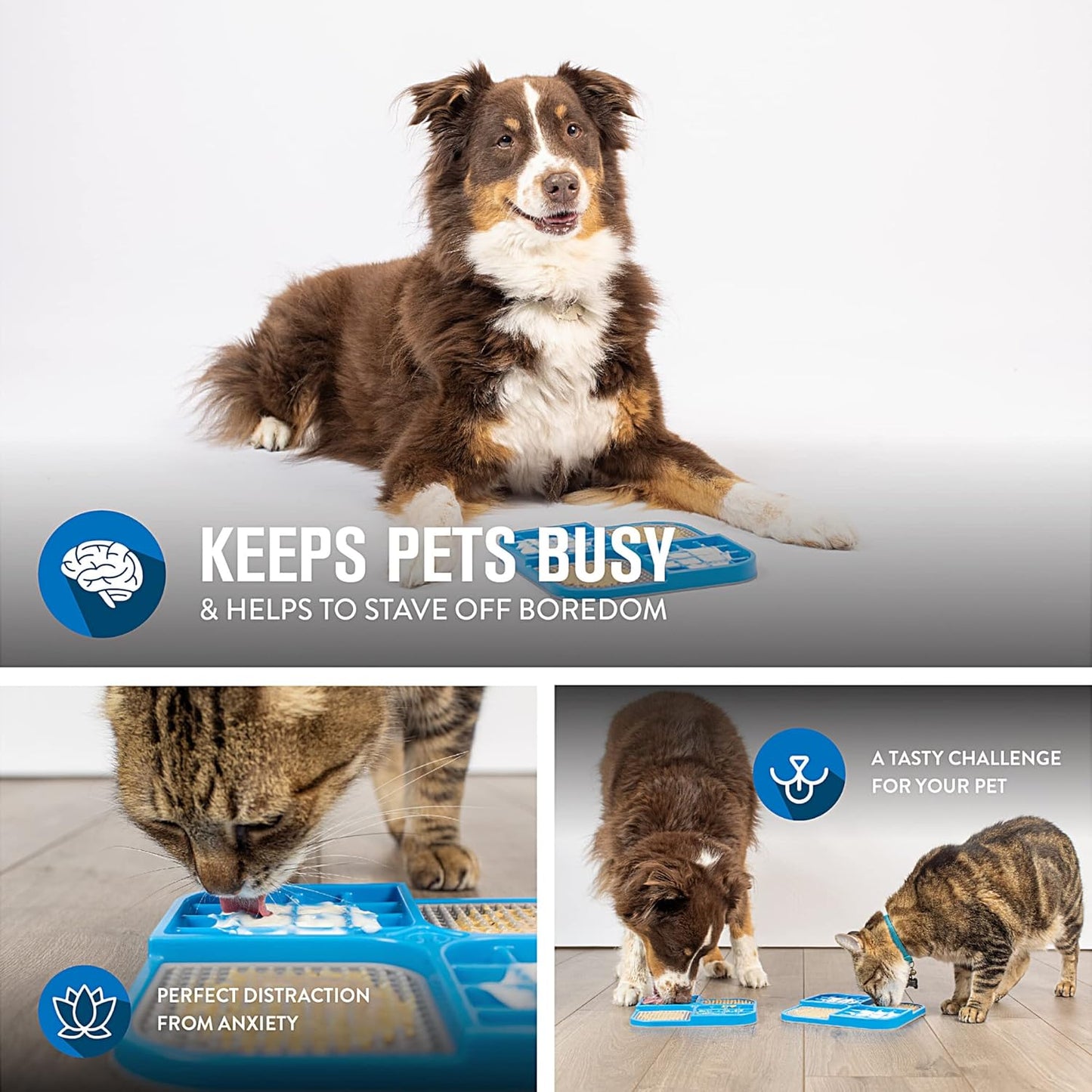 IQ Treat Lick Mat for Dogs & Cats | Dog & Cat Slow Feeder & Enrichment Toy | Made in USA