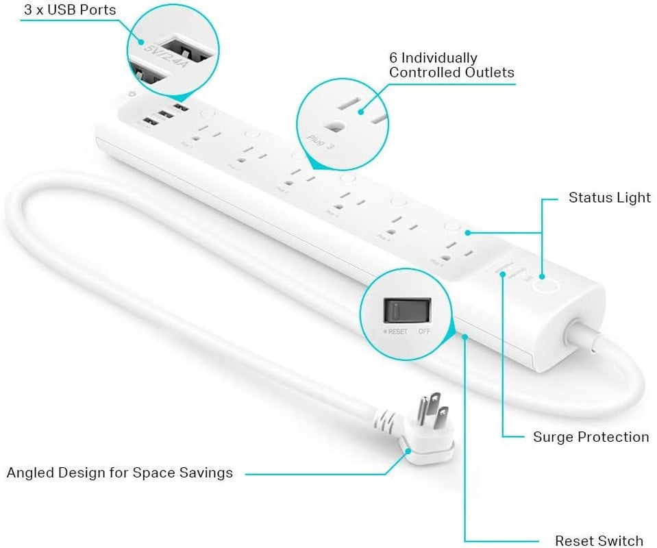 Plug Power Strip HS300 and Smart Plug HS103P4 Bundle | Control Home Appliances from Anywhere