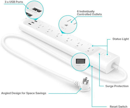 Plug Power Strip HS300 and Smart Plug HS103P4 Bundle | Control Home Appliances from Anywhere