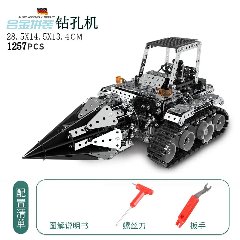 3D Metal Building Block Fighter Aircraft Model Assembly Jigsaw Toy Children Alloy RC Engineering Vehicle Gift Adult Assembly