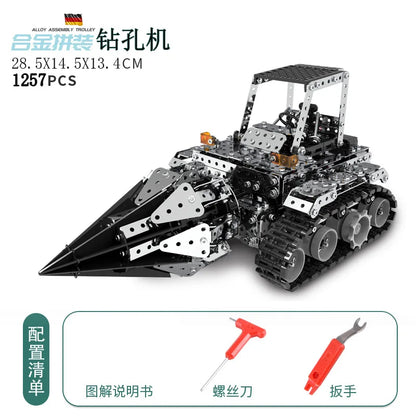 3D Metal Building Block Fighter Aircraft Model Assembly Jigsaw Toy Children Alloy RC Engineering Vehicle Gift Adult Assembly