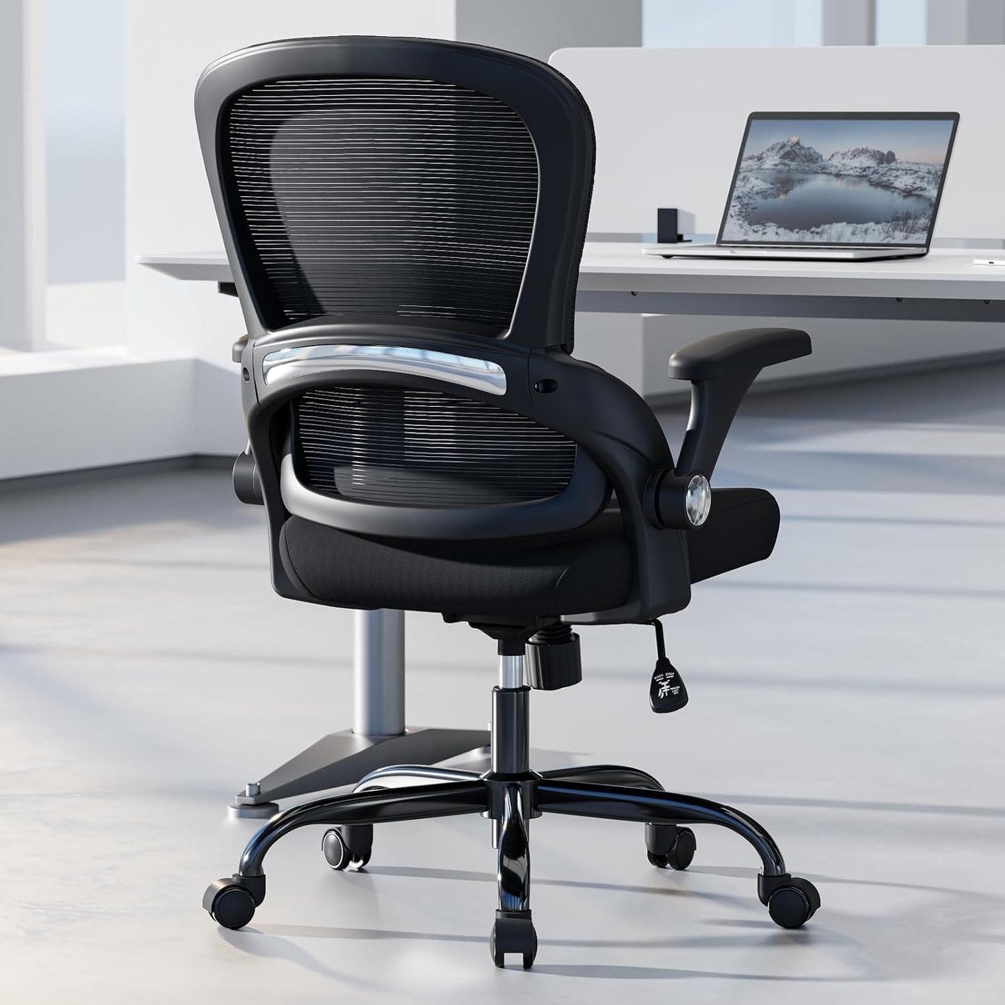 Office Chair - Ergonomic Office Chair with Back Support, Home Office Desk Chairs, 330Lbs Wide Seat Big and Tall Office Chairs, Comfy Desk Chair for Work, Study, Office, Gaming (Black)