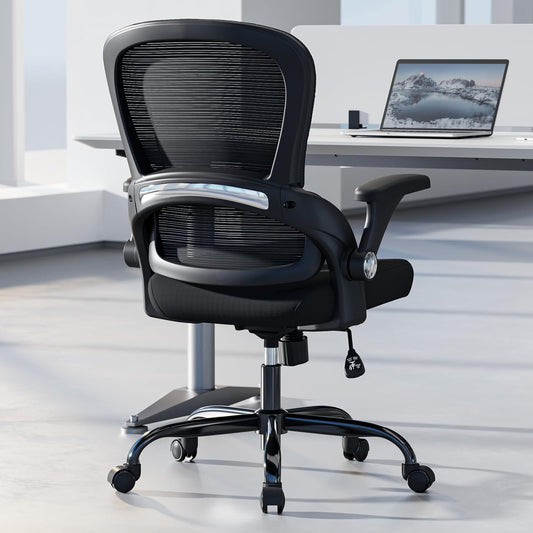 Office Chair - Ergonomic Office Chair with Back Support, Home Office Desk Chairs, 330Lbs Wide Seat Big and Tall Office Chairs, Comfy Desk Chair for Work, Study, Office, Gaming (Black)