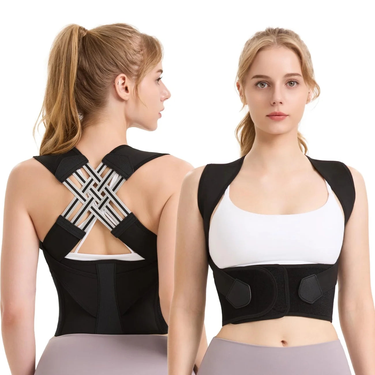 2.0 Upgraded Back Brace Posture Corrector for Women & Men – Adjustable Back Brace for Scoliosis, Hunchback, Back Pain Relief & Posture Support Large