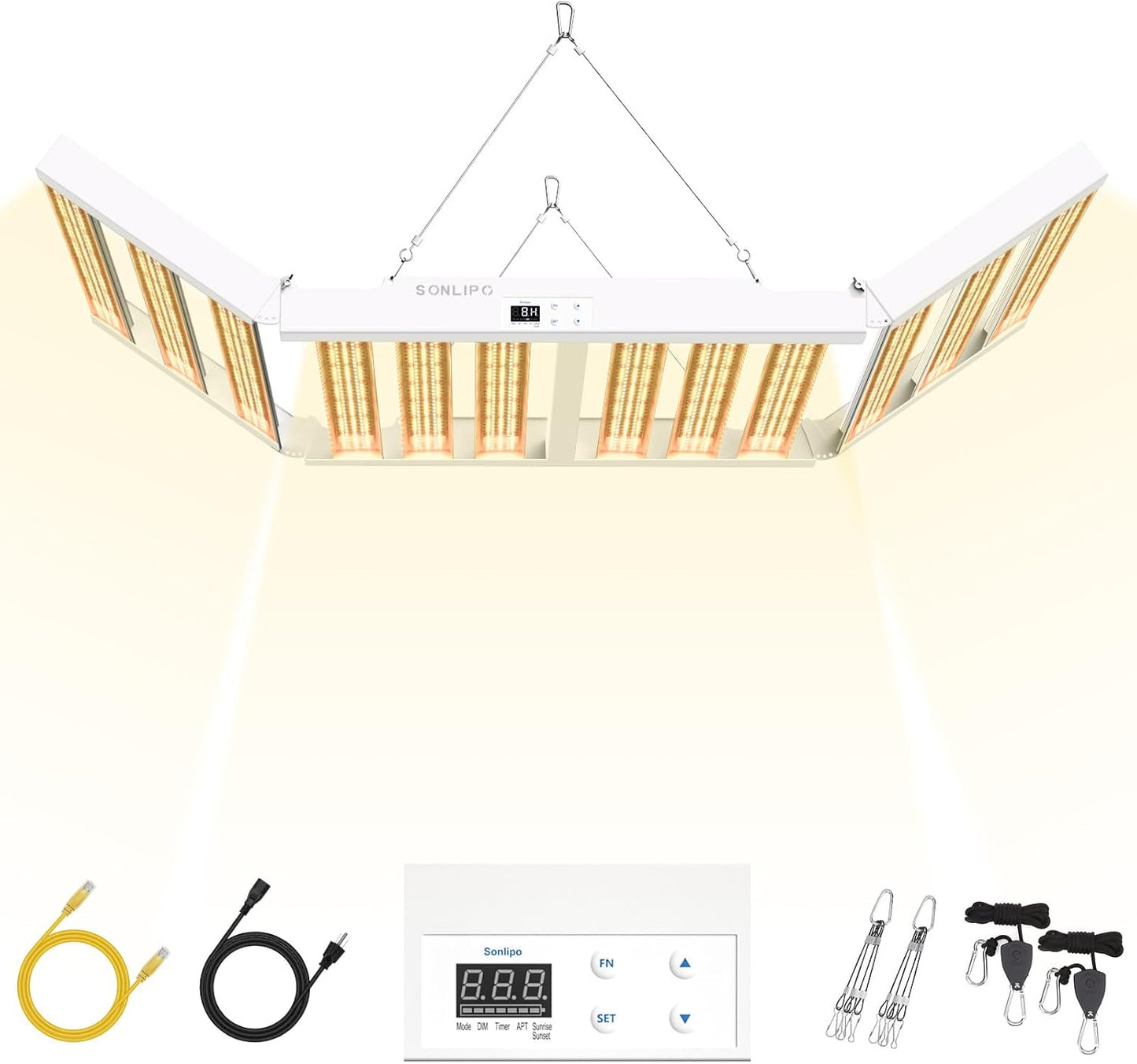 2024 New SPF6000 PRO 600W LED Grow Light 6X6Ft Coverage with Veg & Bloom Dimmer Timer Full Spectrum Grow Lamps for Indoor Plants Seeding Flowering LED Plant Light Fixture