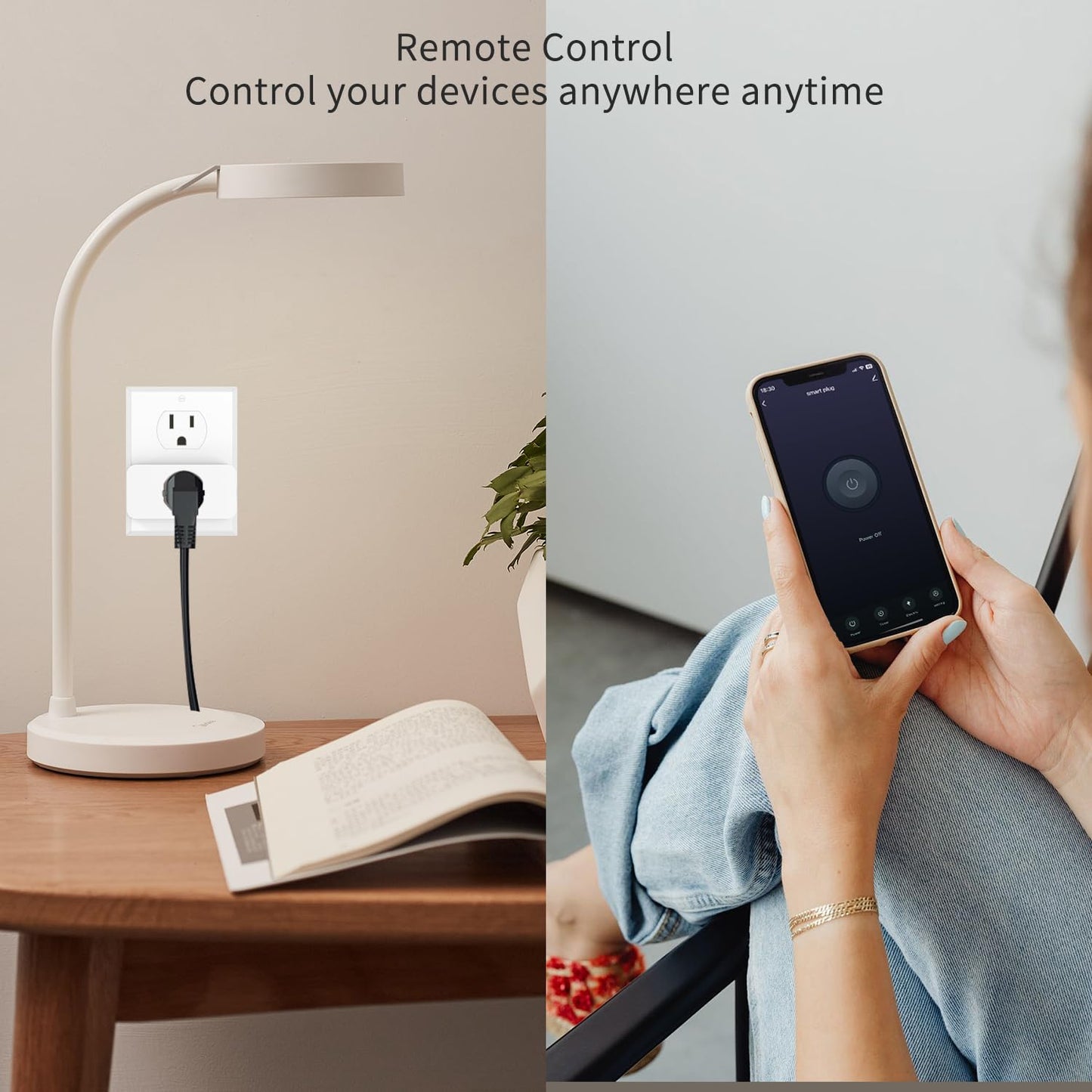 Smart Plug Mini with Energy Monitoring, 2.4G Wi-Fi Outlets Support Alexa, Google Assistant, Smartthings, Tuya Smart Plug, Timer, ETL & FCC Certified,1 Pack