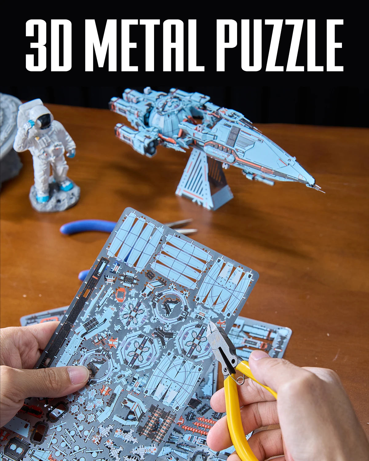 3D Metal Puzzles Three Body Blue Space Natural Selection Metal Model Kit Assembly DIY Craft Jigsaw for Best Gift