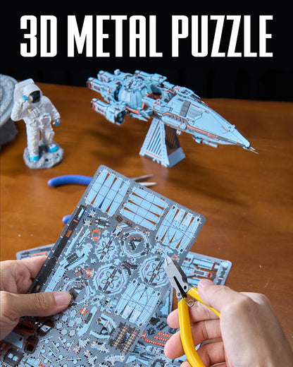 3D Metal Puzzles Three Body Blue Space Natural Selection Metal Model Kit Assembly DIY Craft Jigsaw for Best Gift