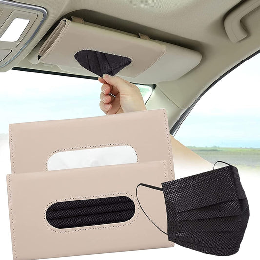 Car Tissue Holder for Car Visor,Car Tissue Box,Car Visor Tissue Holder,Pu Tissue Holder for Car, Tissue Box Holder Car Assecories for Men Women,Car Visor Tissue Holder Storage Cases for Car