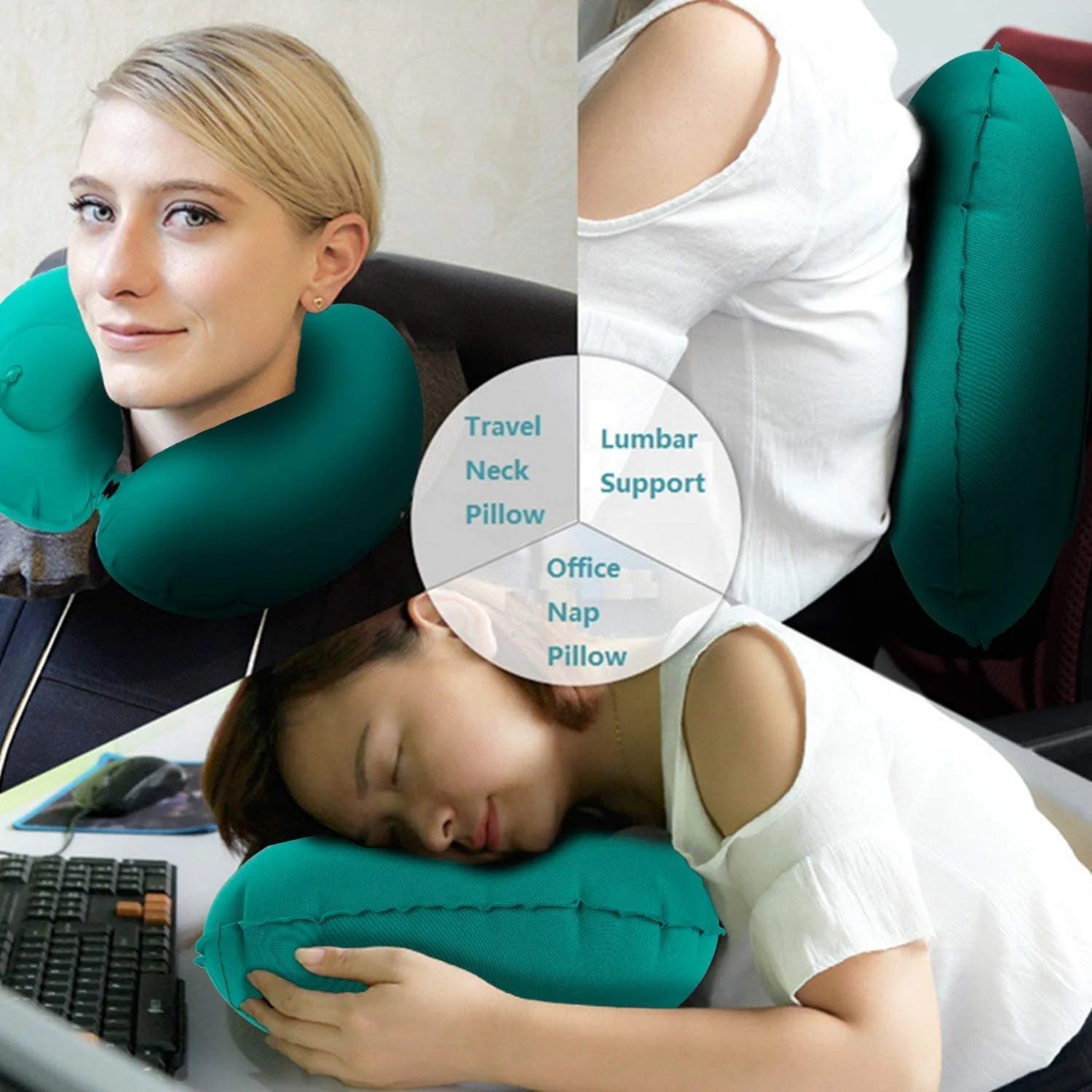 Inflatable Neck Pillows for Travel Pillow for Airplanes Airplane Pillow for Neck Support Sleeping Travel Neck Pillow Airplane Travel Essentials Car Pillow Flight Plane Pillow Piercing Pillow