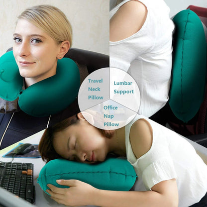 Inflatable Neck Pillows for Travel Pillow for Airplanes Airplane Pillow for Neck Support Sleeping Travel Neck Pillow Airplane Travel Essentials Car Pillow Flight Plane Pillow Piercing Pillow