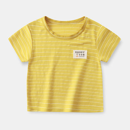 Boys and Girls Stripe Short Sleeve T-shirt Kids Clothing