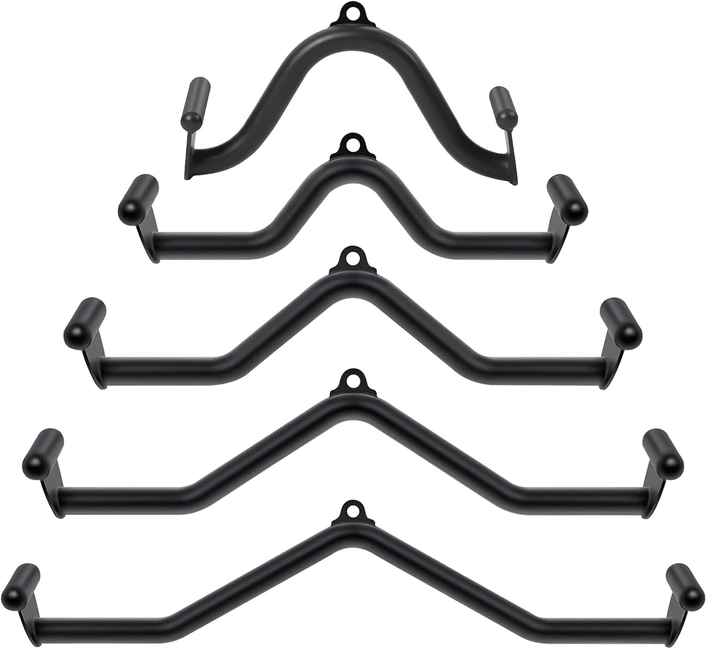 5 Pcs V-Bar Pulley Cable Machine Attachments:Home Gym Fitness Rowing T-Bar Handle Grips LAT Pull down Bar Press Downtraining,Bicep Curl Tricep LAT Pulldown Bar Back Strength Training