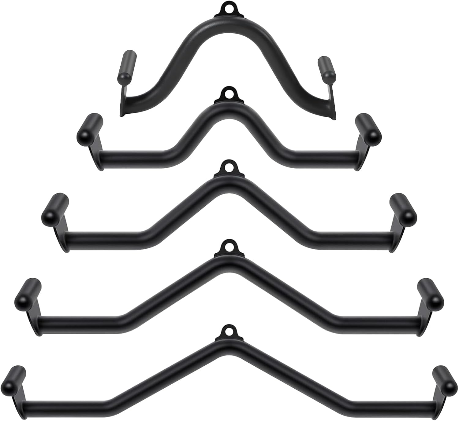 5 Pcs V-Bar Pulley Cable Machine Attachments:Home Gym Fitness Rowing T-Bar Handle Grips LAT Pull down Bar Press Downtraining,Bicep Curl Tricep LAT Pulldown Bar Back Strength Training