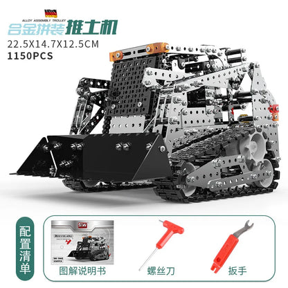 3D Metal Building Block Fighter Aircraft Model Assembly Jigsaw Toy Children Alloy RC Engineering Vehicle Gift Adult Assembly