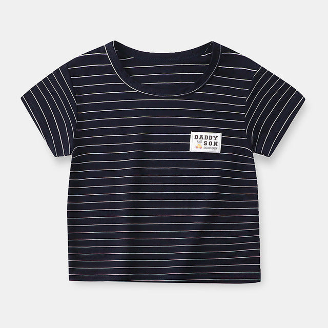 Boys and Girls Stripe Short Sleeve T-shirt Kids Clothing