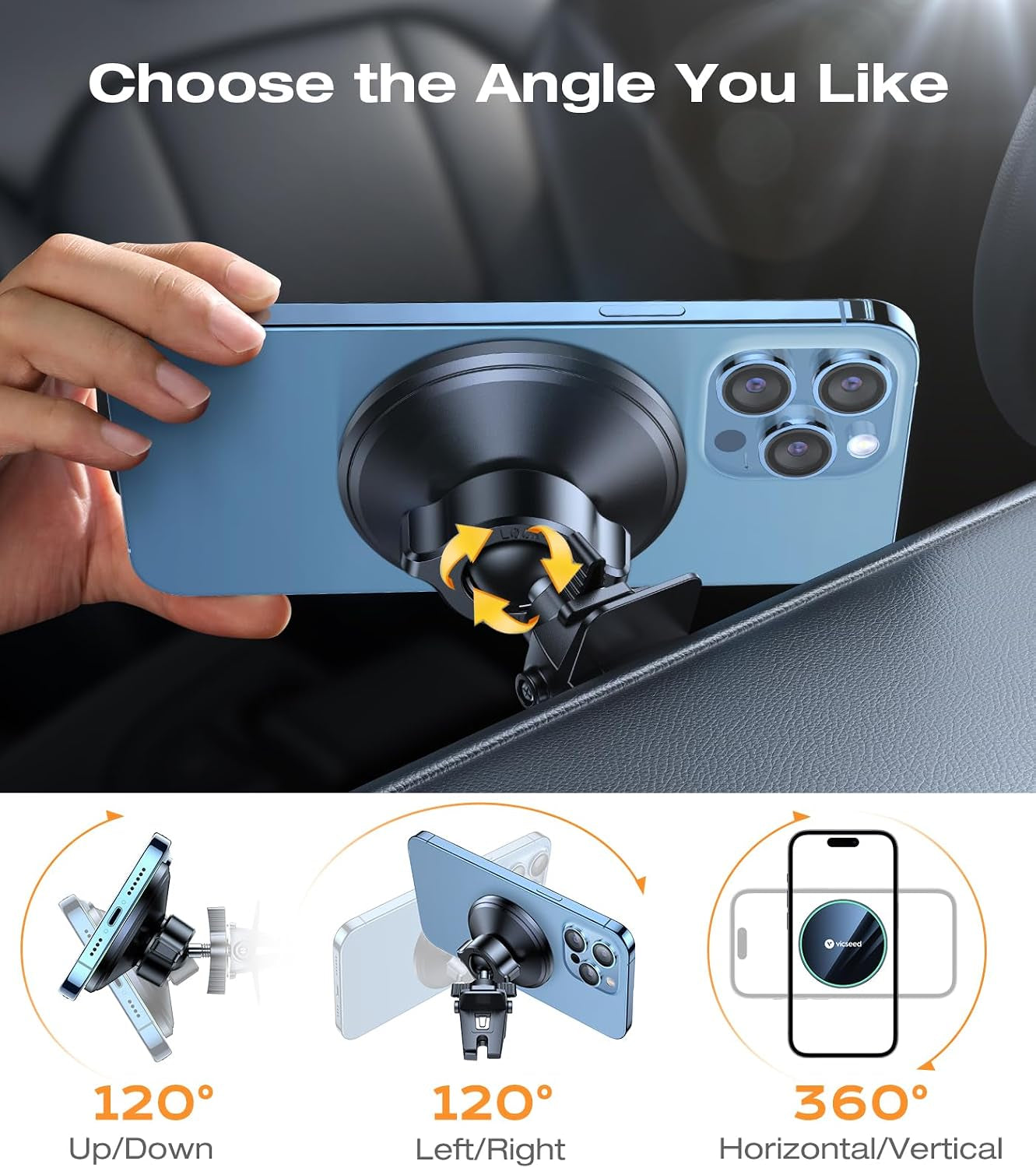 for Magsafe Car Mount [Upgraded Strongest Magnet Power] Magnetic Phone Holder for Car Vent 360 Adjustable Magnetic Car Phone Holder Mount for Iphone 16 Pro Max 15 14 13 12 plus Mini