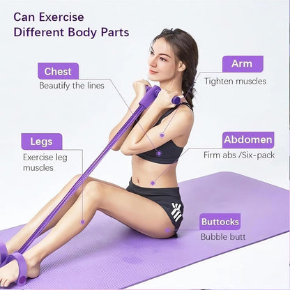 Pedal Resistance Bands with Handles, 21 Fitness Resistance Bands-6 Tube, Resistance Bands with Handles Pedal, Stretch Bands for Exercise Sit up Exercise Equipment AB Workout Equipment for Women Men