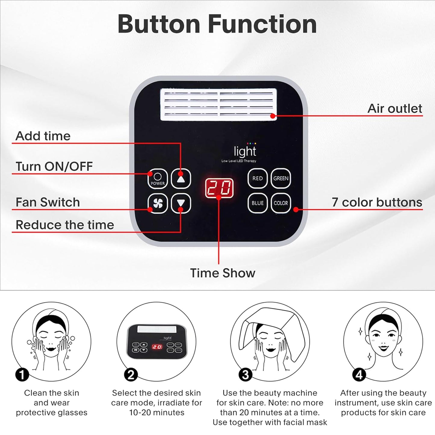 Red-Light-Therapy-For-Face, 7 Color Light Therapy LED Face Mask SPA Equipment